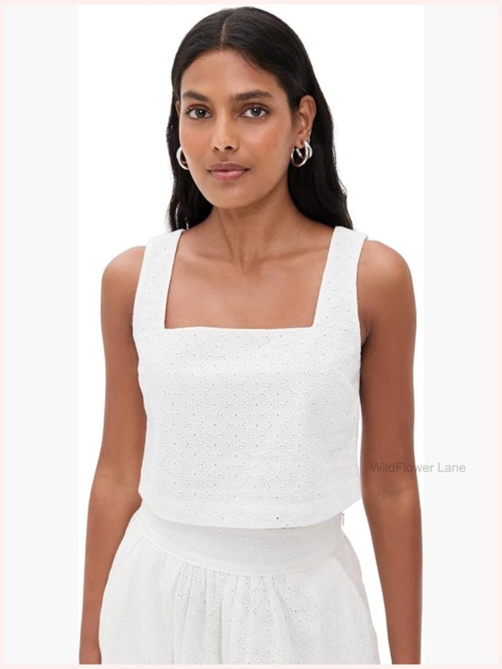 Sleeveless Square Neck Tank Top with Back Keyhole